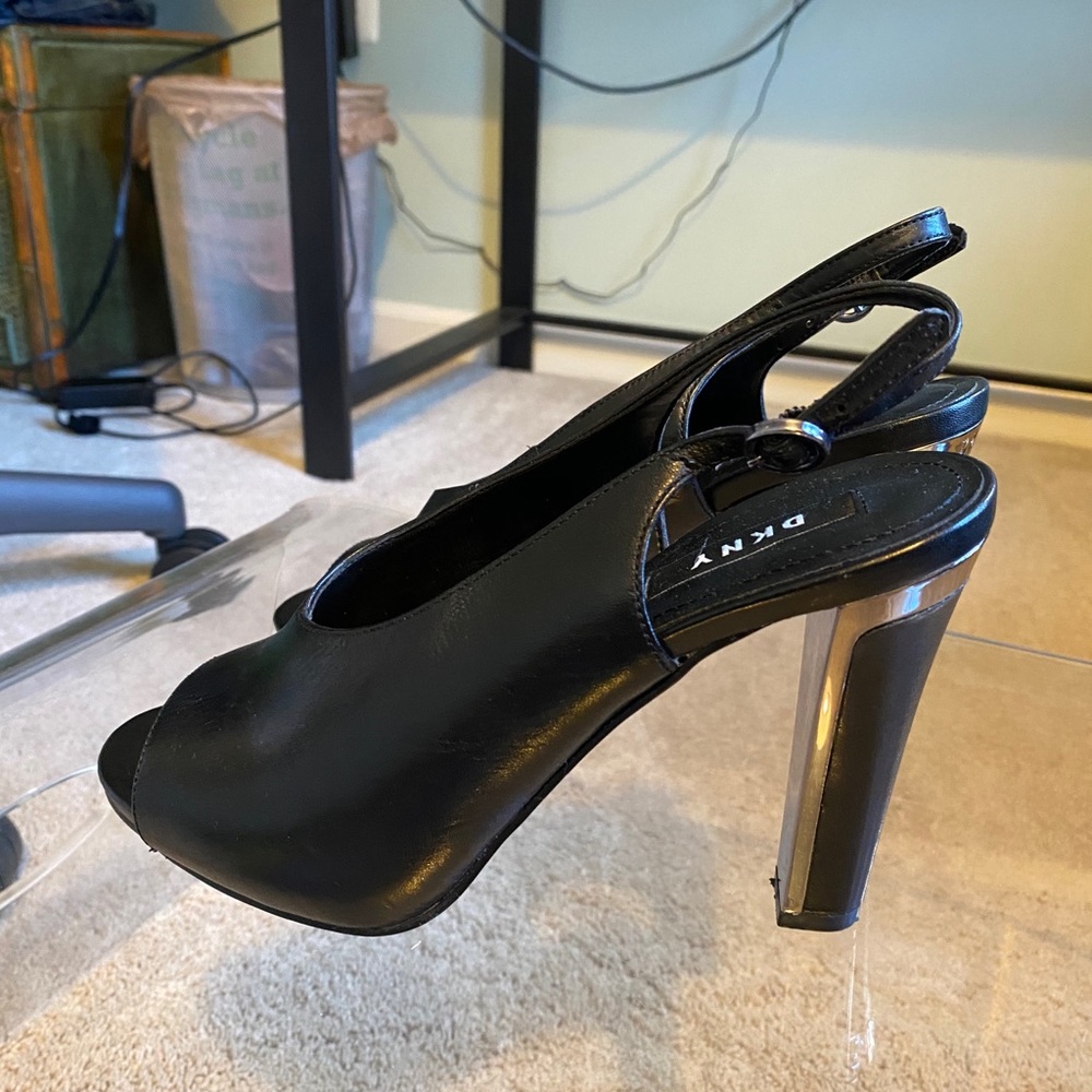 DKNY Black Sling Back Heels
